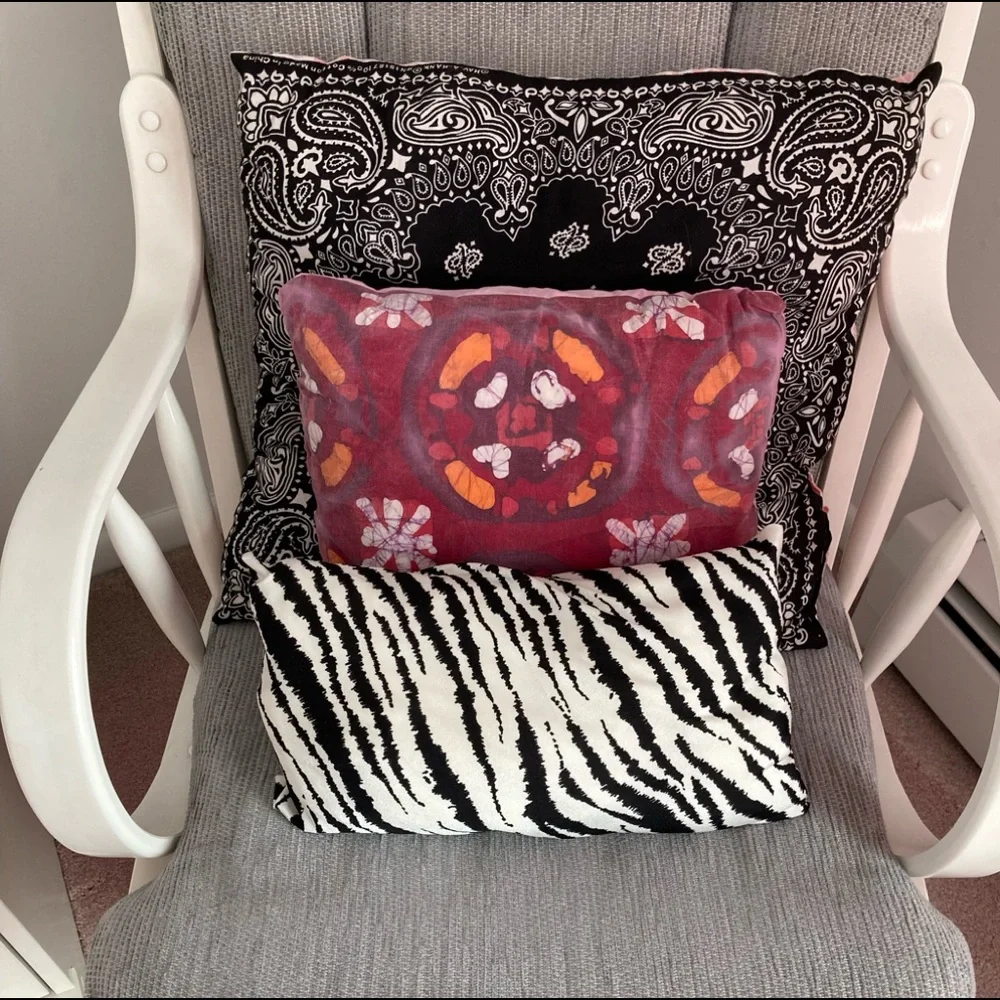 Purse pillow Black and pink pillow 18” - Great for decoration or in a purse